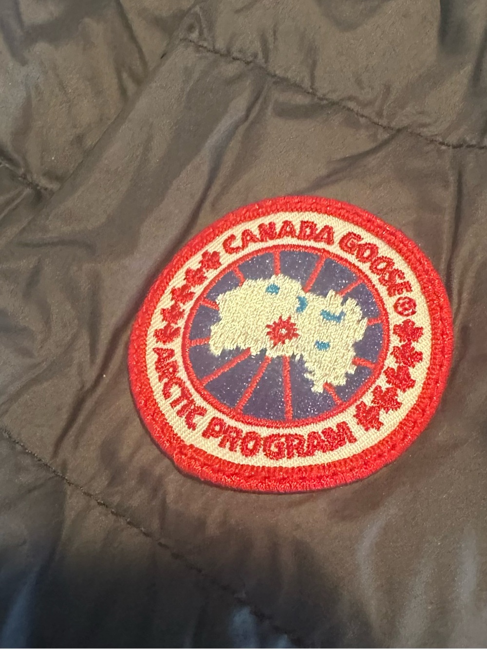 Canada Goose Black Jacket with Red and Blue Arctic Patch